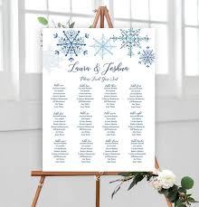 Snowflake Wedding Seating Chart Sign Poster Winter Wedding Snowflake Navy Editable Template Printable Diy Pdf Jpeg File 18x24 Or 24x