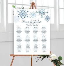 snowflake wedding seating chart sign poster winter wedding snowflake navy editable template printable diy pdf jpeg file 18x24 or 24x