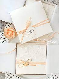 Handmade Boxed Rose Wedding Invitation Peach Wedding Box And Card Invitation Em Rose Wedding Invitations Spring Wedding Invitations Peach Wedding Invitations