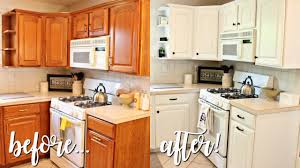 For a bolder final result, you can choose a black color instead. How I Transformed My Kitchen Under 100 Outdated Oak To Bright White Youtube