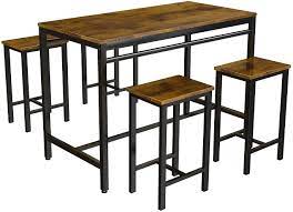 Browse our astounding collection of. Buy 5 Pcs Dining Table Set Modern Bar Table Set With 4 Chairs Home Kitchen Breakfast Table And Chairs Set Ideal For Pub Living Room Breakfast Nook Easy To Assemble Rustic Brown