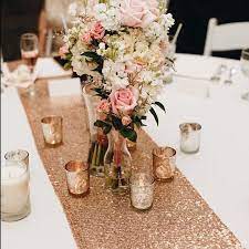 Rose Gold Table Runner Sequin Table Runner Wedding Table Runner Rose Gold Party Decor Wedding Rose Gold Theme Rose Gold Table Gold Wedding Decorations