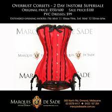 Marquis De Sade This Exquisite Corset Is Hand Crafted In Melbourne From A Gorgeous Red Fabric And German Steel Boning And Features Lace And Stocking Clasps The Sale Features Many Overbust