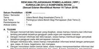 Guru Berbagi Contoh Rpp 1 Lembar Untuk Sd Kelas 5 Lengkap