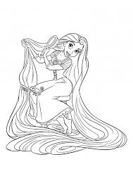The next picture will sure be a treat for your kid. Pascal Helps Rapunzel To Comb The Hair Coloring Pages Rapunzel Tangled Coloring Pages Colorings Cc