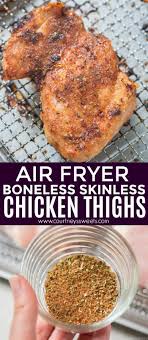 Air Fryer Chicken Thighs Make Dinner Easy If You Ve Never Made Chicken Thi Air Fryer Recipes Healthy Air Fryer Dinner Recipes Air Fryer Recipes Chicken Thighs