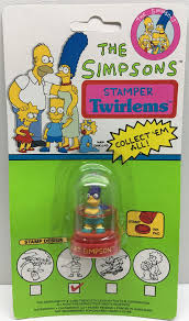 Tas032862 1990 Noteworthy The Simpsons Ink Stamper Twirlems Bart Simpson The Simpsons Toy Collection Bart