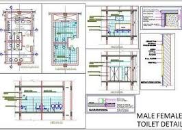 Ladies And Gents Public Toilet Working Drawing Toilet Plan Architecture Design Drawing Toilet