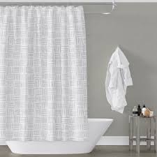 Black And White Shower Curtain Farmhouse White And Beige Basketweave Pattern In 2020 Spa Shower Curtain Coral Shower Curtains Watercolor Shower Curtain