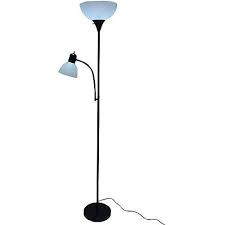 Floor Lamp Home Office Dorm Room Lighting With Reading Light And Shade 6ft Tall Black To View Fur Black Metal Floor Lamp Metal Floor Lamps Black Floor Lamp
