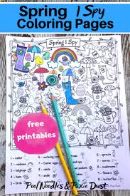 Free Printable Spring I Spy Coloring Pages Money Saving Mom Spring Coloring Pages Spring Activities Preschool Activities