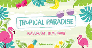 If you're a teacher looking for classroom decorations, we've got you covered! Tropical Paradise Classroom Theme Pack Teaching Resource Pack Teach Starter
