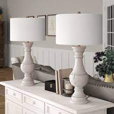 Elvis 31 25 White Table Lamp Set Grey Table Lamps Table Lamp Lamp Sets
