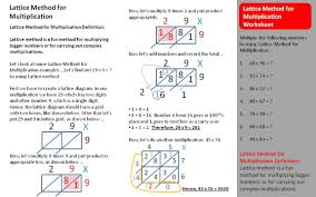 Lattice Method For Multiplication Mega Mind Academy Lattice Method Multiplication Worksheets Worksheets