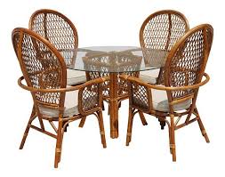 Rattan Dining Table With Glass Top And 4 Chairs Set Of 5 Outdoor Tables And Chairs Patio Table Set Outdoor Wicker Furniture