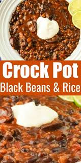 Black Beans And Rice With Sausage Slow Cooker Crock Pot Black Beans And Rice With Sausage Recipe Best Comfort Foods Crockpot Recipes Crockpot Black Beans Rice