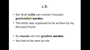 Modal + be + past participle. German Grammar Passive Voice Simple Past With Modals Youtube