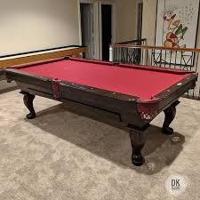 Finished Installing This And Refelting This 8 Foot Connelly Prescott Ultimate In North Tustin Burgundy Cloth 2 75 Inch Thick North Tustin Billiards Play Pool