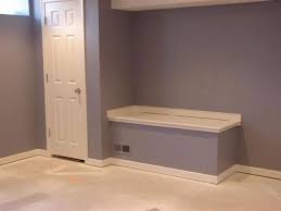 Bench To Cover Floor Access Drains Finishing Basement Basement Renovations Basement Decor