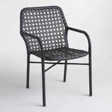Black Tyler Open Weave Stacking Chairs Set Of 2 V1 World Market Dining Chairs Target Lounge Chairs Stacking Patio Chairs