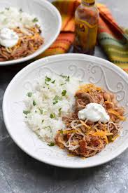 Pork and beans may be lowbrow eats but i do love these things. Slow Cooker Shredded Mexican Pork With Beans Valerie S Kitchen