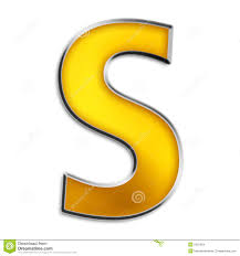 Isolated Letter S In Shiny Gold Stock Illustration
