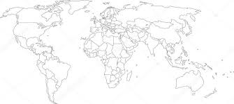 Weltkarte (politisch) mit städten, orten, straßen, flüssen, seen, bergen und landmarks. Vektorgrafiken Weltkarte Schwarz Weiss Vektorbilder Weltkarte Schwarz Weiss Depositphotos
