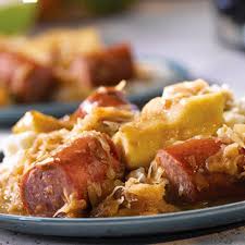 Slow Cooker Kielbasa With Apples Onions And Sauerkraut Recipe Recipe Slow Cooker Kielbasa Slow Cooker Recipes Beef Slow Cooker Pork