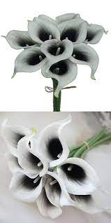 Lily Garden Artificial Picasso Calla Lily Flower Bouquets Black And White Picasso Calla Lilies Black Calla Lily Calla Lily