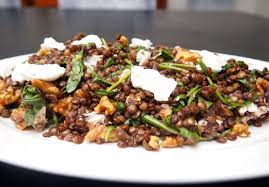 Delia smith writes in the introduction of her earlier book that she aims to explain the basic skills of cookery, not to professionals, but to ordinary men and women in order to, 'stand them in good stead for a lifetime of family meals, entertaining and personal pleasure.' Warm Lentil Salad With Walnuts Goats Cheese Mustard With Mutton Lentil Salad Recipes French Lentils Lentil Salad