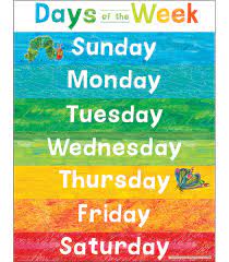 First week of march, if they chose direct deposit and there are no other issues with their tax return. World Of Eric Carle Tm Days Of The Week Chart Carson Dellosa Education World Of Eric Carle Amazon De Bucher