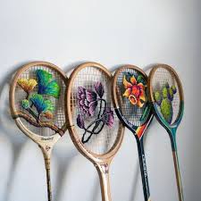 Embroidery Inside Tennis Rackets By Danielle Clough Thread Painting Fiance Knowles Tennis Racket