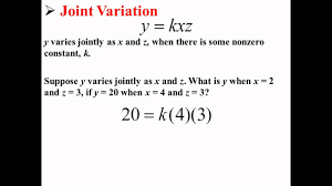 Joint And Combined Variation Word Problems Solutions Examples Videos Examples