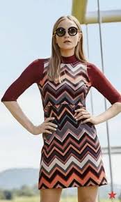 Macy S Eci Women S Fall Winter Long Sleeve Dress Xl New Ivory Red Chevron Print Chevron Print Dresses Long Sleeve Dress Everyday Dresses