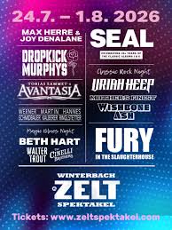 Der vorletzte Tag des 14. Winterbach Zeltspektakel ist bestätigt! Bei der  Classic Rock Night am 31. Jili 2026 präsentieren wir euch gleich drei  Kracher! Tickets gibt es ab Mittwoch, 21.1.2026 ab 10 ...