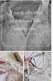Lace And Tulle Wedding Dress Alteration In 2020 Lace Dress Tutorial Tulle Wedding Dress Wedding Dresses With Straps