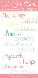 Click to find the best 161 free fonts in the pretty calligraphy style. 12 Cute Fonts For Spring The Graphics Fairy