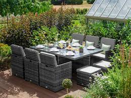 Our range of garden table and chairs sets will add something special to your garden this summer. Nova Mixed Grey 6 Seat Cube Set 1 9m X 1 25m Rectangular Table Grey Rattan Garden Furniture Essex