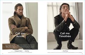 Just when i thought the call me by your name experience just when i thought the call me by your name experience couldn't get any better, all of you who came tonight to see the film and celebrate this. Armie Hammer Timothee Chalamet British Gq Style 2017 Photo Shoot The Fashionisto