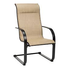 Garden Treasures Pelham Bay Set Of 6 Black Metal Spring Motion Dining Chair S With Tan Sling Seat Lowes Com Pelham Bay Trex Outdoor Furniture Garden Chairs