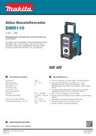 With over a 100 years of experience in motors and over 40 years in cordless technology, makita is a leading innovator with motor and battery. Makita Baustellenradio Gartenradio Dmr110 Dab Ukw Akku Netzbetrieb Digital Stabilo Mehr Als Nur Baumarkt