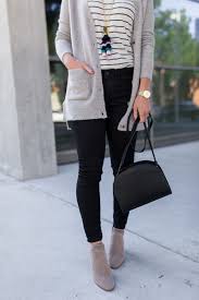 Black Boots With Jeans Women Black Jeans Stripes Leopard Plus A Girlfriend Gift Guide Hi Sugarplum Black Jeans Outfit Black Boots Outfit Comfy Jeans Outfit