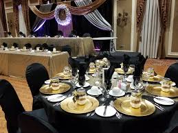 To properly set a table, you just have to know where to place. Black And Gold Party Set Up Novocom Top