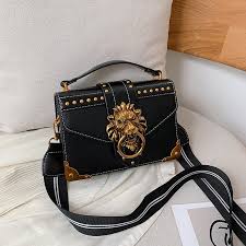 Popular, quality and economical products. Female Fashion Handbags Popular Girls Crossbody Bags Totes Woman Metal Lion Head Brand Shoulder Purse Mini Square Messenger Bag Mykalingo Com