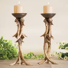 Whc04868 min ordered qty : Rustic Candle Holders Antler Pillar Candle Holder