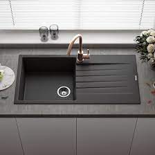 Jun 19, 2018 · if you know your suburb is prone to hard water, a black sink may not be the right choice for you. Reginox Harlem 1 Bowl Black Silvery Granite Composite Kitchen Sink Waste Kit 1000 X 500mm Tap Warehouse