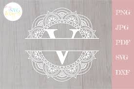 Download Split Monogram V Svg Monogram Frame Svg Graphic By Mysvgdesigns Creative Fabrica