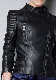 Black Buttons Turndown Collar Wrap Pu Leather Coat Leather Jackets Women Leather Jacket Black Jackets For Women