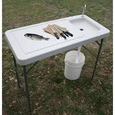 This outdoor sink table is a major help when it comes to preparing food for grilling and barbequing. Portable Camping Folding Fish Cutting Table Sink Faucet Durable Outdoor Garden Ebay
