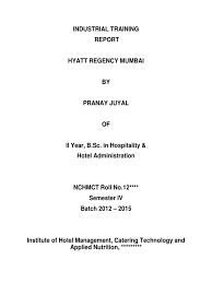 Example of acknowledgment for book report. Internship Industrial Training Report Hyatt Regency Mumbai Docx Hotel Hotel And Accommodation
